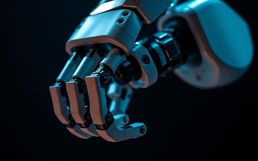 Close-up of a robotic arm gripper
